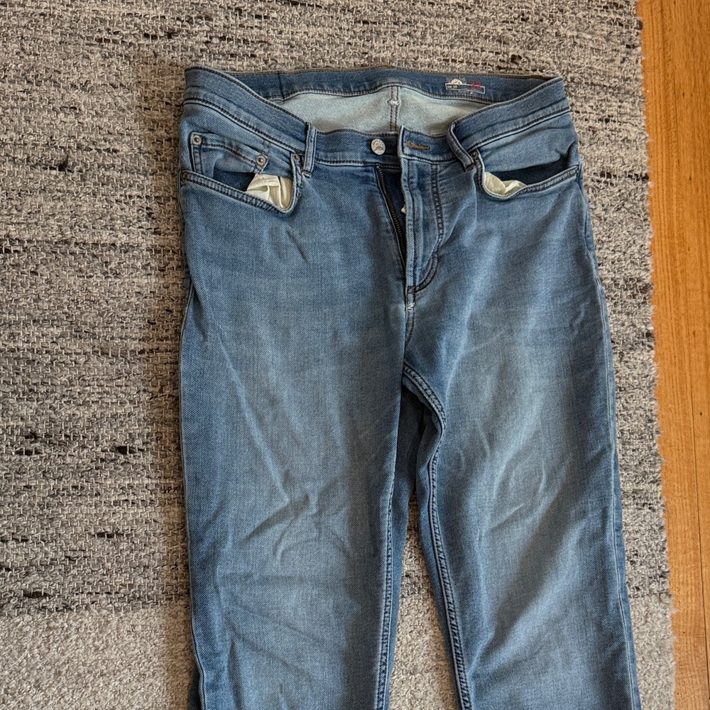 Faherty Stretch Terry Five-Pocket Jean Light Blue Jeans